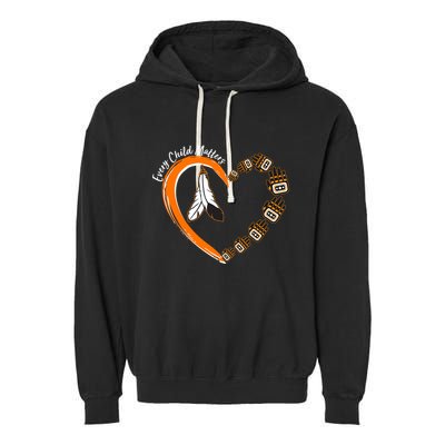 Every Child Matters Wear Orange Feather Heart Garment-Dyed Fleece Hoodie