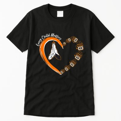 Every Child Matters Wear Orange Feather Heart Tall T-Shirt