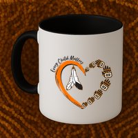 Every Child Matters Wear Orange Feather Heart Mug