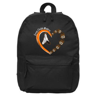 Every Child Matters Wear Orange Feather Heart 16 in Basic Backpack