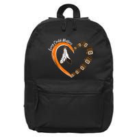 Every Child Matters Wear Orange Feather Heart 16 in Basic Backpack
