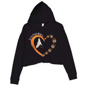 Every Child Matters Wear Orange Feather Heart Crop Fleece Hoodie