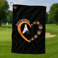 Every Child Matters Wear Orange Feather Heart Golf Towel