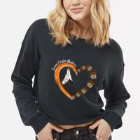 Every Child Matters Wear Orange Feather Heart Cropped Pullover Crew