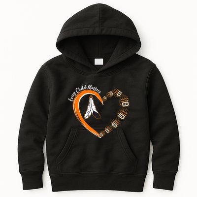 Every Child Matters Wear Orange Feather Heart Kids Hoodie