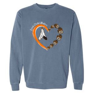 Every Child Matters Wear Orange Feather Heart Garment-Dyed Sweatshirt