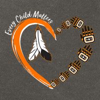 Every Child Matters Wear Orange Feather Heart Cotton Canvas Backpack