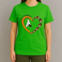 Every Child Matters Wear Orange Feather Heart T-Shirt