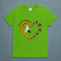 Every Child Matters Wear Orange Feather Heart T-Shirt