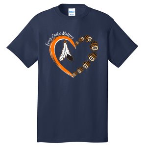 Every Child Matters Wear Orange Feather Heart Tall T-Shirt