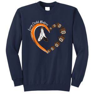 Every Child Matters Wear Orange Feather Heart Tall Sweatshirt