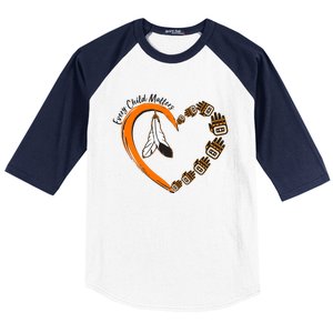 Every Child Matters Wear Orange Feather Heart Baseball Sleeve Shirt