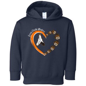 Every Child Matters Wear Orange Feather Heart Toddler Hoodie