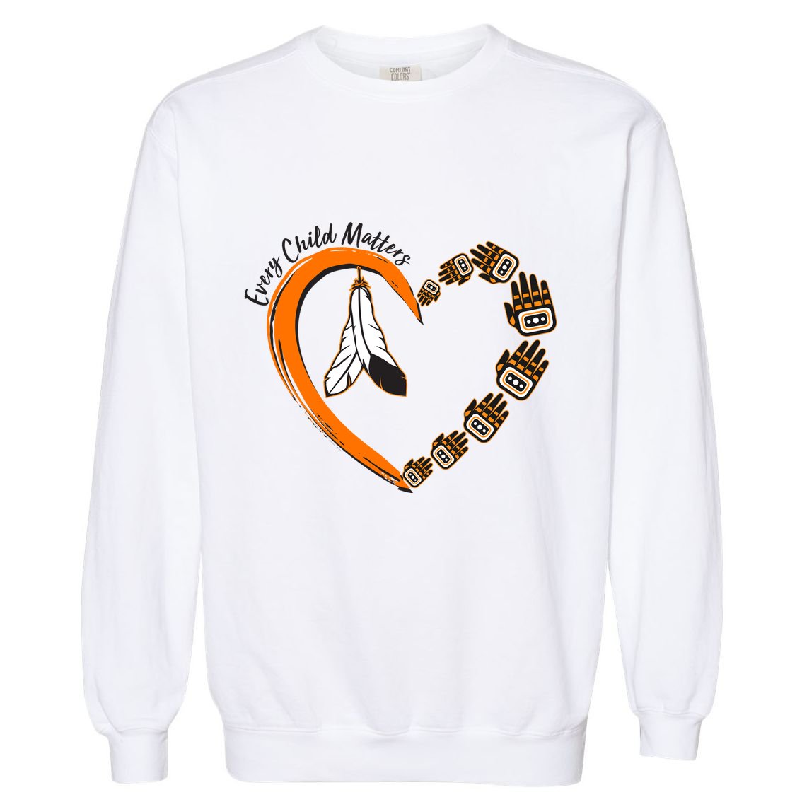 Every Child Matters Wear Orange Feather Heart Garment-Dyed Sweatshirt
