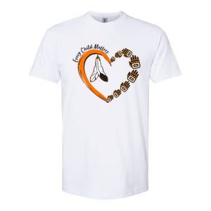 Every Child Matters Wear Orange Feather Heart Softstyle CVC T-Shirt