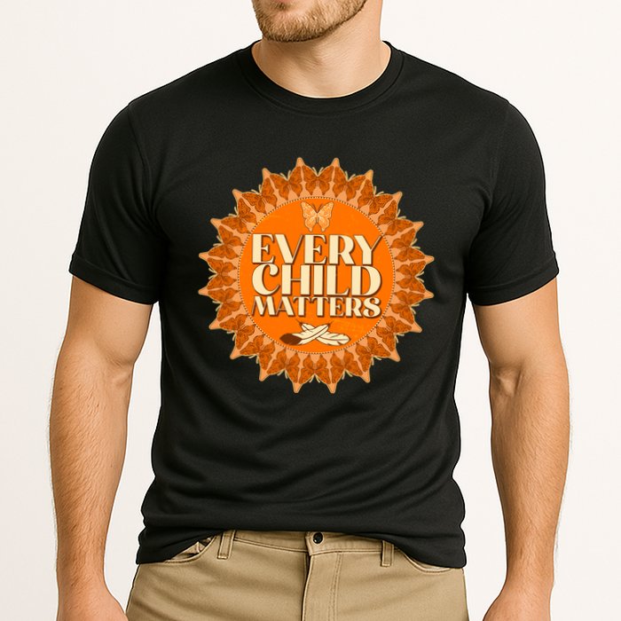 Every Child Matters Orange Butterfly Sun Flower Cooling Performance Crew T-Shirt