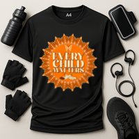 Every Child Matters Orange Butterfly Sun Flower Cooling Performance Crew T-Shirt