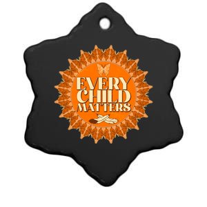 Every Child Matters Orange Butterfly Sun Flower Ceramic Star Ornament