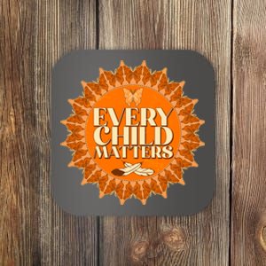 Every Child Matters Orange Butterfly Sun Flower Coaster