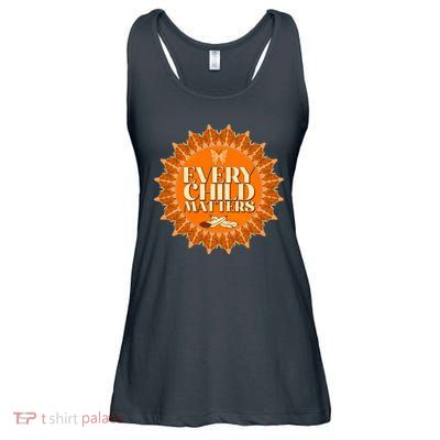 Every Child Matters Orange Butterfly Sun Flower Ladies Essential Flowy Tank