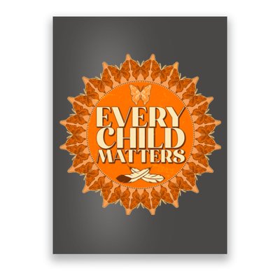 Every Child Matters Orange Butterfly Sun Flower Poster