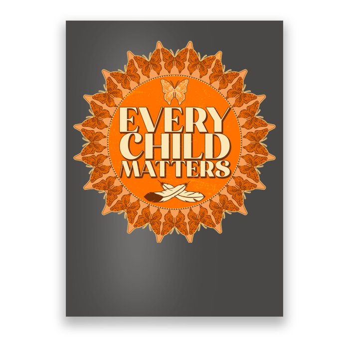 Every Child Matters Orange Butterfly Sun Flower Poster