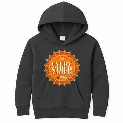 Every Child Matters Orange Butterfly Sun Flower Kids Hoodie