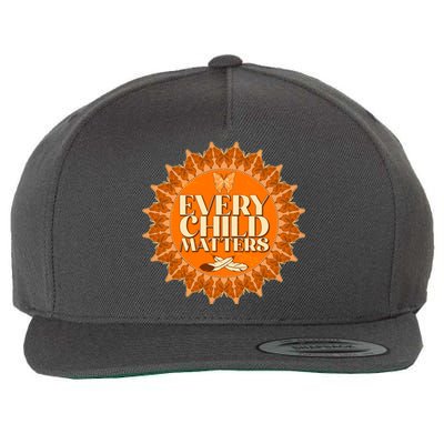 Every Child Matters Orange Butterfly Sun Flower Wool Snapback Cap