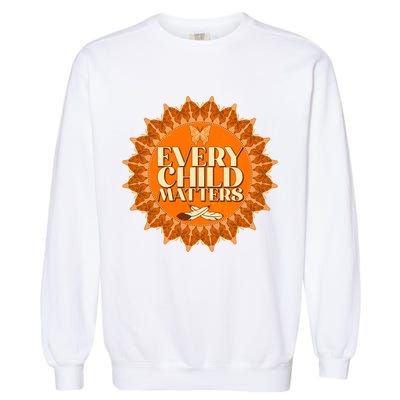 Every Child Matters Orange Butterfly Sun Flower Garment-Dyed Sweatshirt