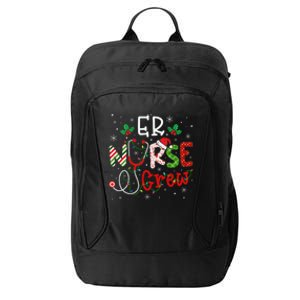 ER Christmas Nurse Crew Funny Nursing Christmas Pattern City Backpack