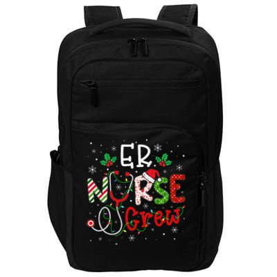 ER Christmas Nurse Crew Funny Nursing Christmas Pattern Impact Tech Backpack