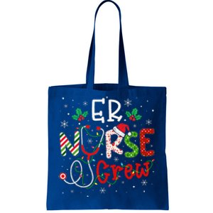 ER Christmas Nurse Crew Funny Nursing Christmas Pattern Tote Bag