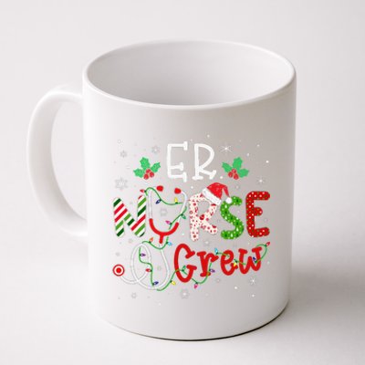 ER Christmas Nurse Crew Funny Nursing Christmas Pattern Coffee Mug