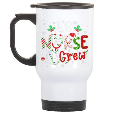 ER Christmas Nurse Crew Funny Nursing Christmas Pattern Stainless Steel Travel Mug