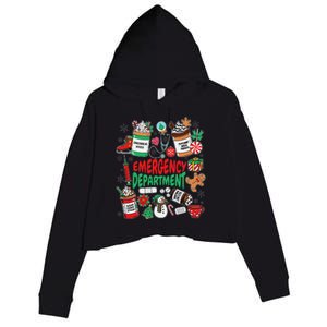 Er Christmas Nurse Crew Christmas Emergency Department Crop Fleece Hoodie