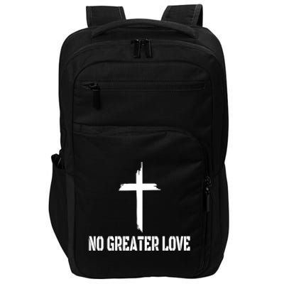 Easter Cross No Greater Love Distressed Cross Easter Sunday Gift Impact Tech Backpack