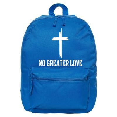 Easter Cross No Greater Love Distressed Cross Easter Sunday Gift 16 in Basic Backpack