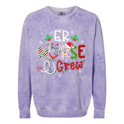 Er Christmas Nurse Crew Funny Nursing Christmas Pattern Gift Colorblast Crewneck Sweatshirt