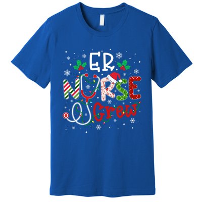 Er Christmas Nurse Crew Funny Nursing Christmas Pattern Gift Premium T-Shirt