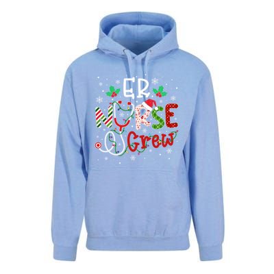 Er Christmas Nurse Crew Funny Nursing Christmas Pattern Gift Unisex Surf Hoodie