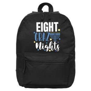 Eight Crazy Nights Jew Hanukkah Gift Chanukah Jewish 16 in Basic Backpack