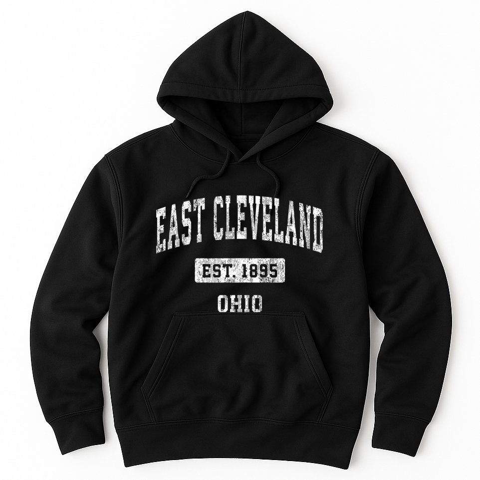 East Cleveland Ohio Oh Vintage Sports Established Hoodie