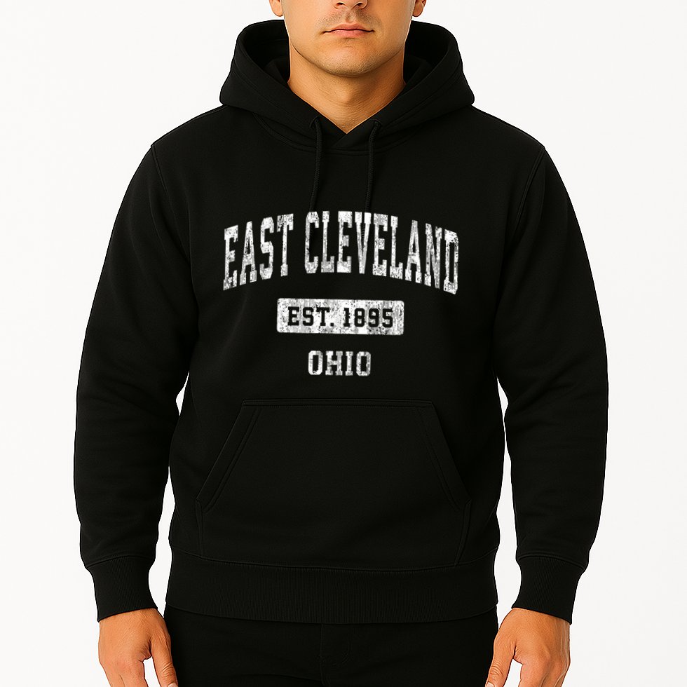 East Cleveland Ohio Oh Vintage Sports Established Hoodie