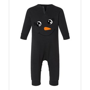 Eyelashes Christmas Outfit Snowman Face Costume Funny Gift Infant Fleece One Piece