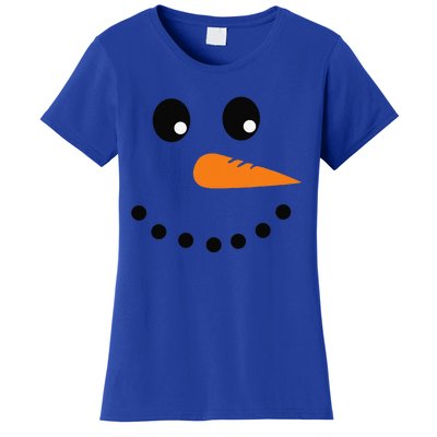 Eyelashes Christmas Outfit Snowman Face Costume Women's T-Shirt