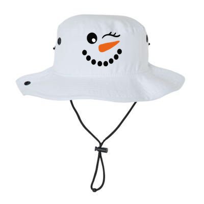 Eyelashes Christmas Outfit Snowman Face Wink Eye Funny Legacy Cool Fit Booney Bucket Hat