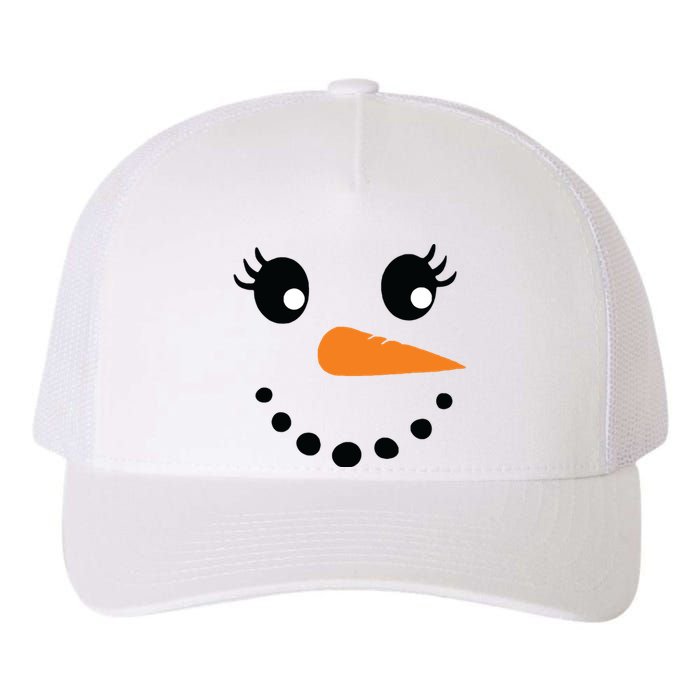 Eyelashes Christmas Outfit Snowman Face Costume Girls Yupoong Adult 5-Panel Trucker Hat