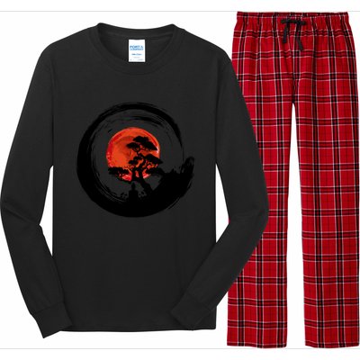 Enso Circle Of Budda And Bonsai Tree Yoga Design Gift Long Sleeve Pajama Set