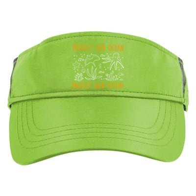 Environtal Care Protect Our Ocean Environtal Love Meaningful Gift Adult Drive Performance Visor