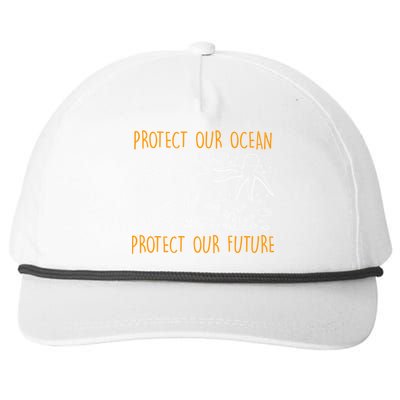 Environtal Care Protect Our Ocean Environtal Love Meaningful Gift Snapback Five-Panel Rope Hat